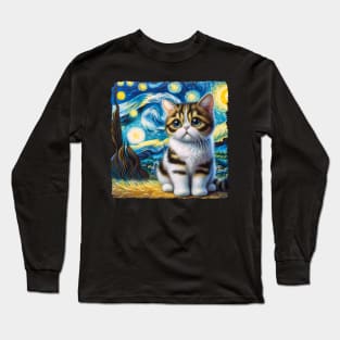 Munchkin Starry Night Inspired - Artistic Cat Long Sleeve T-Shirt